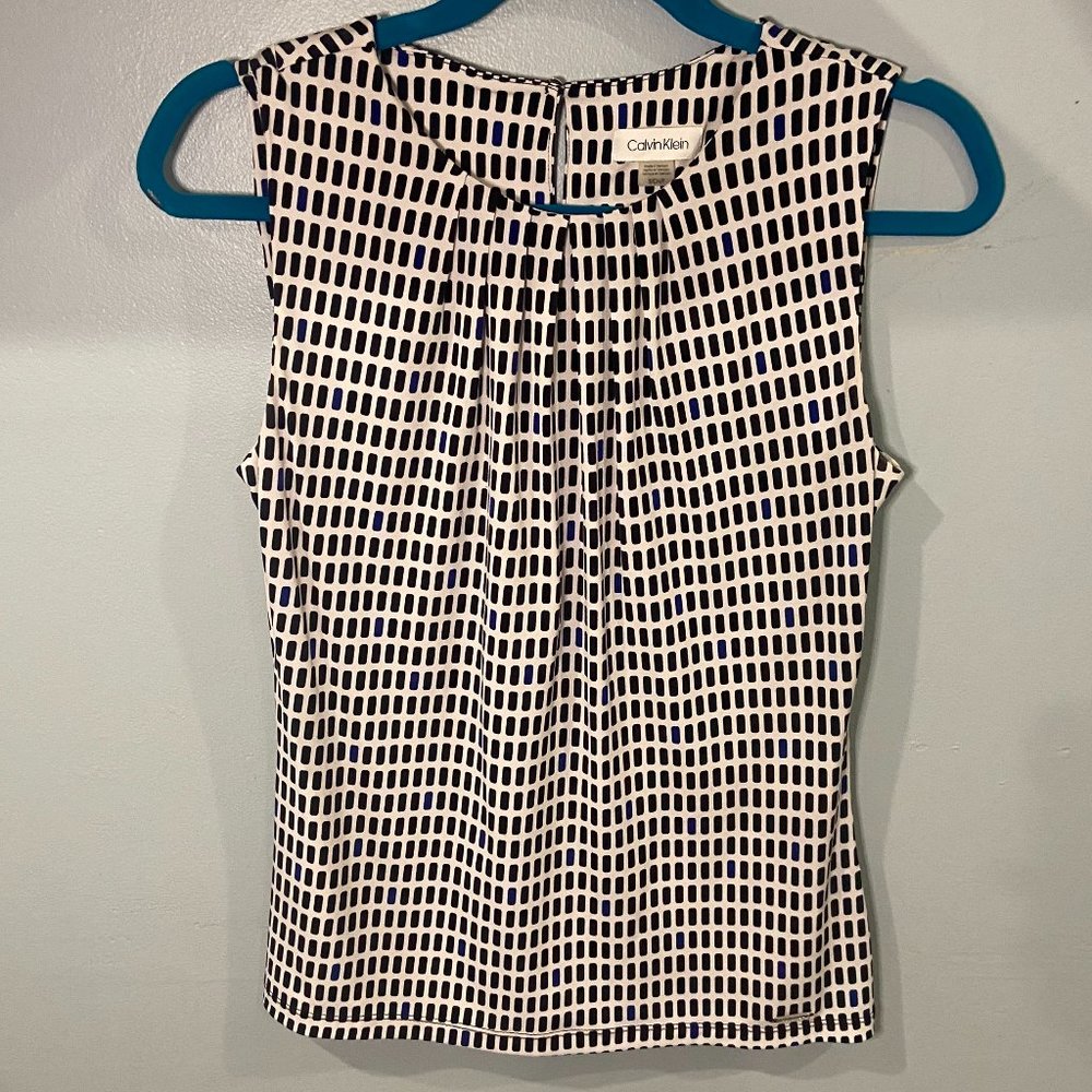 Calvin Klein Pleat Neck Sleeveless Cami Top, Size S